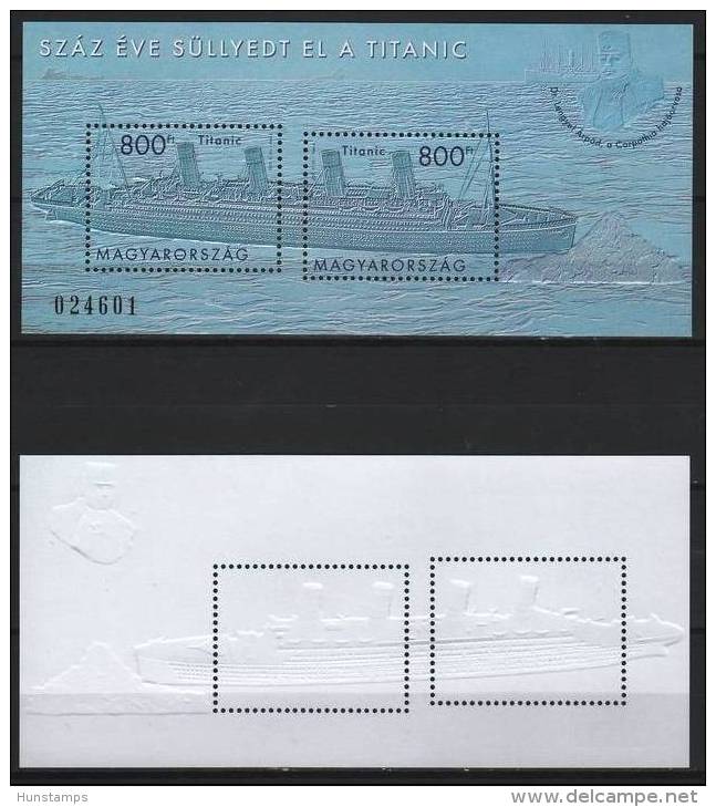 Hungary 2012. Ships - Titanic - Sheet ( - Normal Version - ) MNH (**) - Unused Stamps