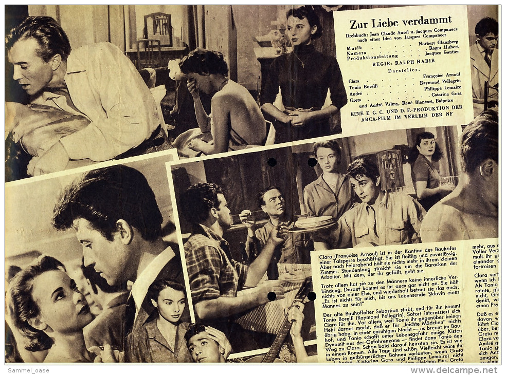 Das Neue Film-Programm Von Ca. 1955  -  "Zur Liebe Verdammt"  -  Mit Francoise Arnoul , Raymond Pellegrin - Zeitschriften