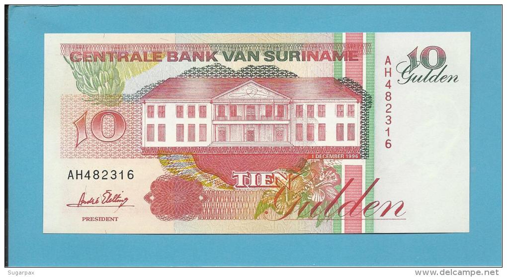 SURINAM - 10 GULDEN - 01.12.1996 - Pick 137.b - UNC. - Wmk. Toucan - 2 Scans - Surinam