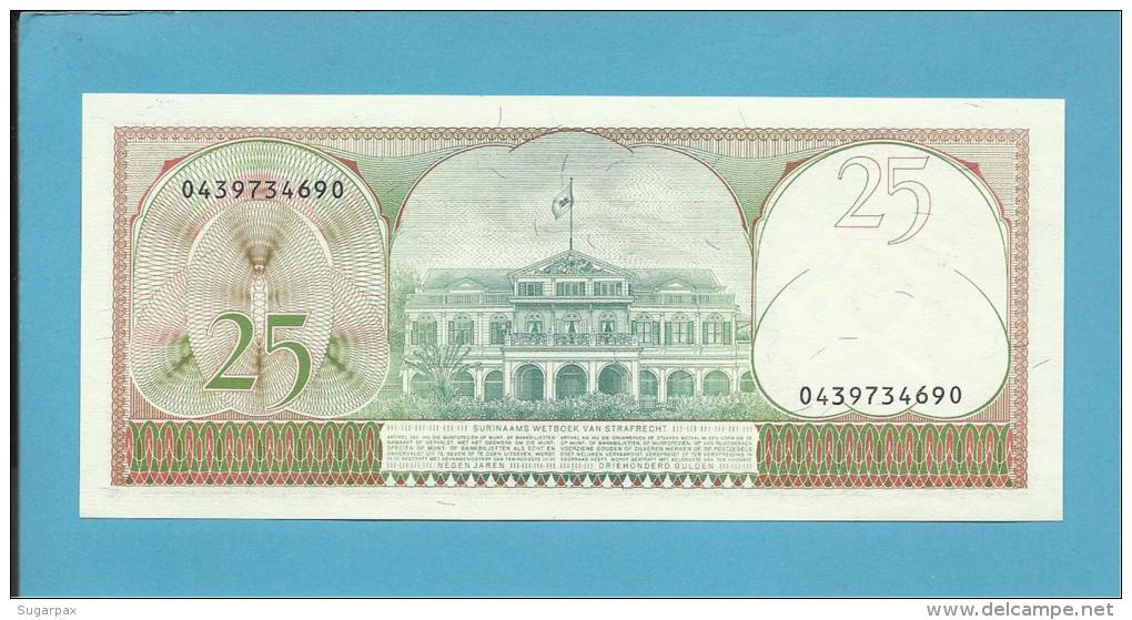 SURINAM - 25 GULDEN - 01.11.1985 - Pick 127.b - UNC. - Wmk. Toucan's Head - 2 Scans - Surinam