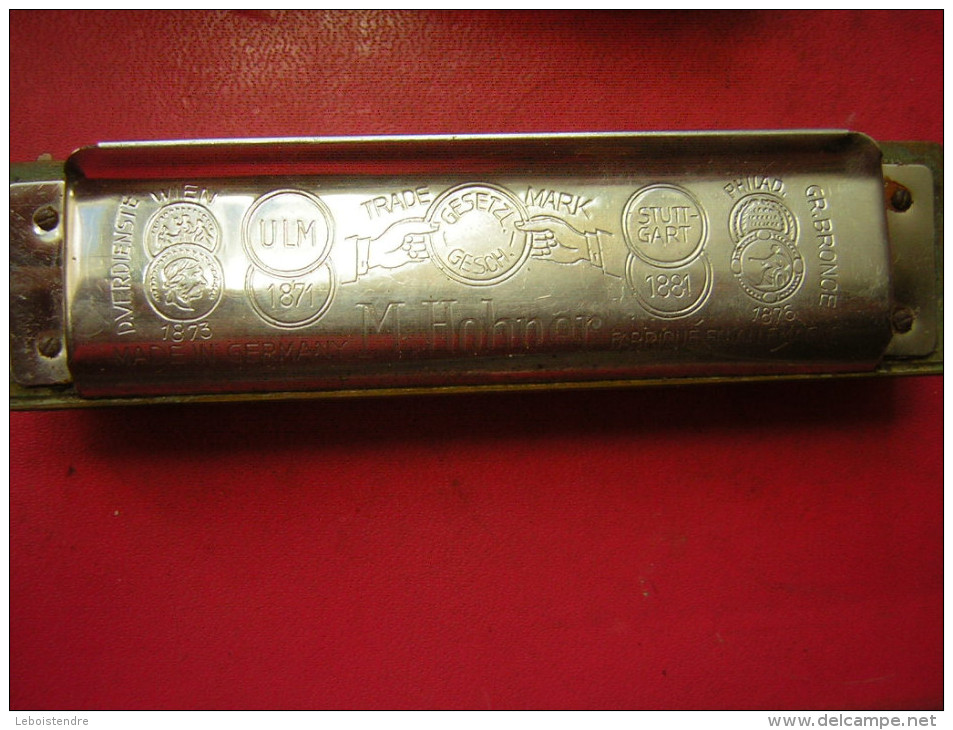 HARMONICA   AVEC SA BOITE  MARINE BAND  MADE BY M HOHNER N° 1896 - Musikinstrumente