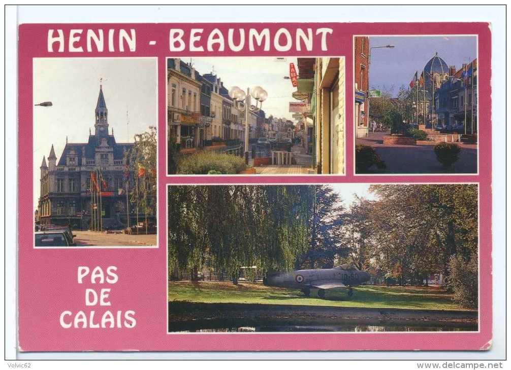 CPM Henin Beaumont  Mairie Rue Elie Gruyelle Place Jean Jaures Parc Public - Henin-Beaumont