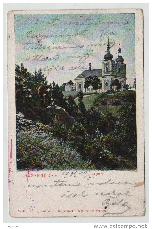 Czech Republich Jagerndorf Krnov Burg Berg 1906 Post Card Postkarte POSTCARD - Tschechische Republik