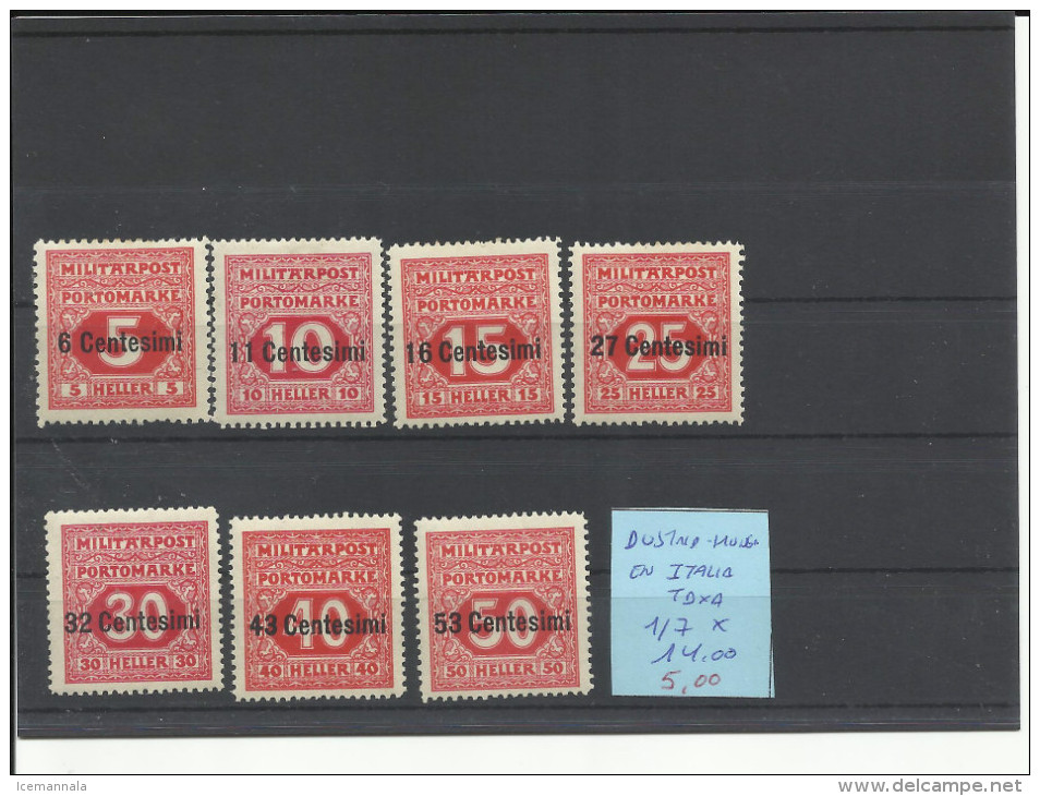 AUSTRIA , OCUPACION EN ITALIA  , TAXAS  1/7    MH   * - Ungebraucht