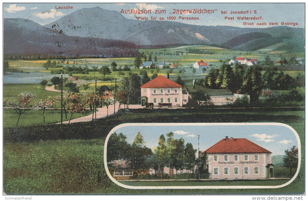 AK Gasthaus Jägerwäldchen Zittauer Gebirge Bei Oybin Jonsdorf Waltersdorf Bertsdorf Grossschönau Saalendorf Zittau - Bertsdorf-Hoernitz