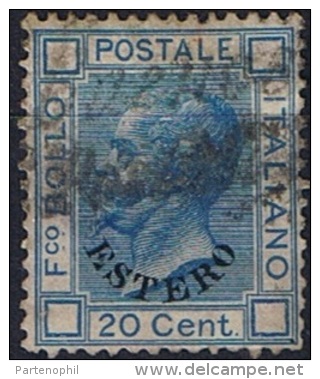 Regno D'italia 1874 Levante N. 5 20cent. Azzurro Annullo “buenos Aires Coi Postali Italiani” Raro Fima Ch. Cat. € 1500,0 - Algemene Uitgaven