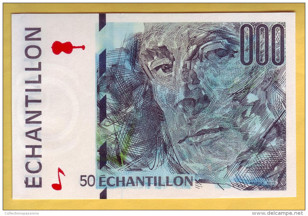 Billet Test,. Echantillon. Banque De France. 50 Francs Maurice Ravel. - Ficción & Especímenes