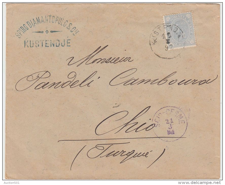 24219 Cover Registered Kustendje To Scio-Cesme 12/08/1892 Chio Island Greece Turkey - GF - Lettres & Documents