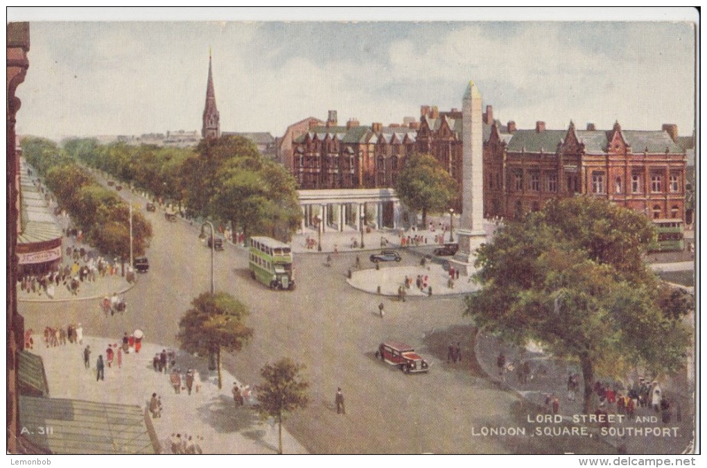 United Kingdom, Lord Street And London Square, Southport, 1953 Used Postcard [15815] - Southport