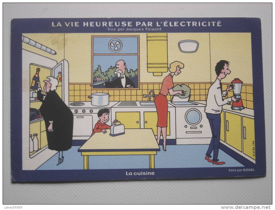 Buvard Jacques Faizant EDF La Cuisine ELECTRICITE - Elektriciteit En Gas