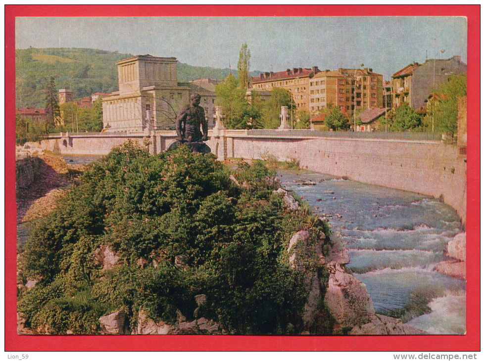 A15887 / Gabrovo , Gabrowo - BRIDGE , STATUE RACHO Blacksmith , RIVER  - Bulgaria Bulgarie Bulgarien Publ. Russia - Bulgarie