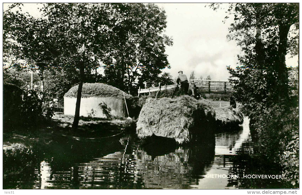 Pays-Bas - Overijssel - Giethoorn - Hooivervoer -Au Dos Hotel Café Restaurant De Waterlelie , J.J. Arendshorst -bon état - Giethoorn