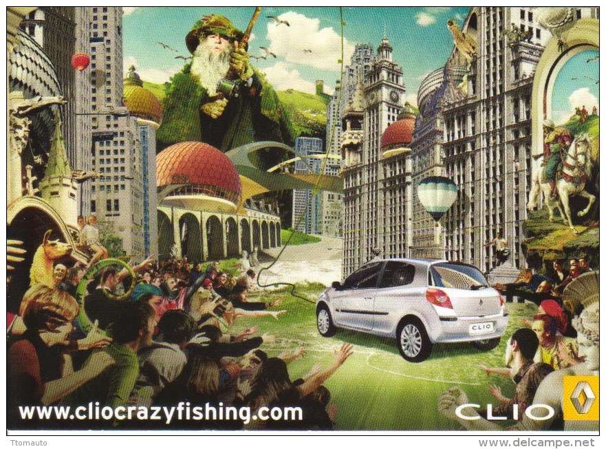 Renault Clio  -  'Fishing'  -  Manufacturer's Promo Carte - Voitures De Tourisme