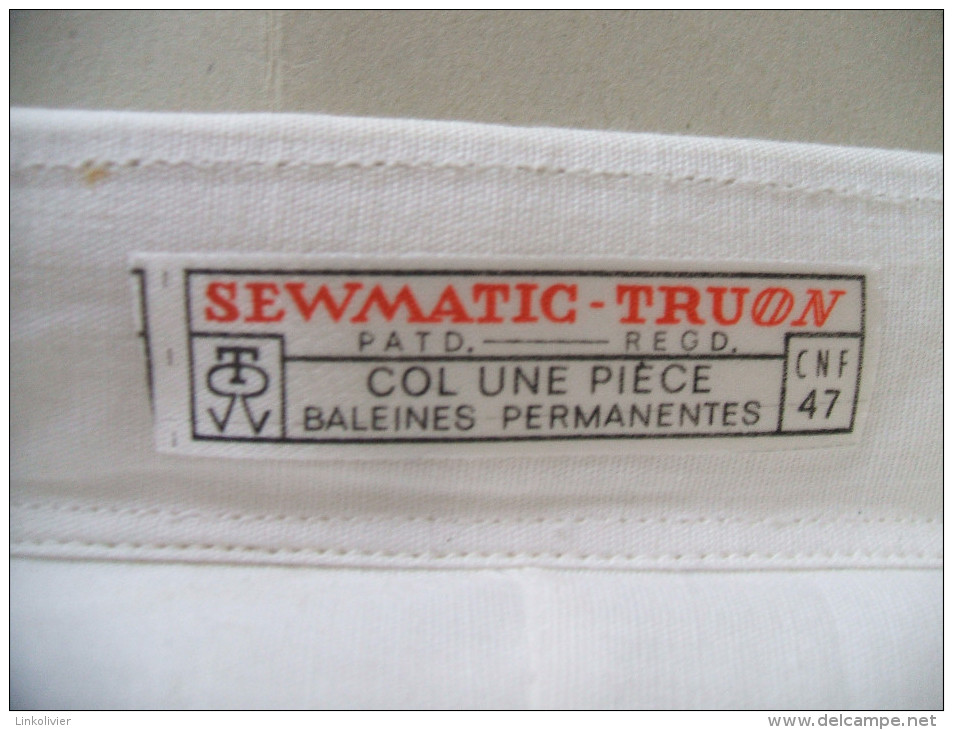 Ancienne CHEMISE Blanche HOMME CIC / Sewmatic-Truon 70´s - T 43 - Neuve - 1940-1970 ...