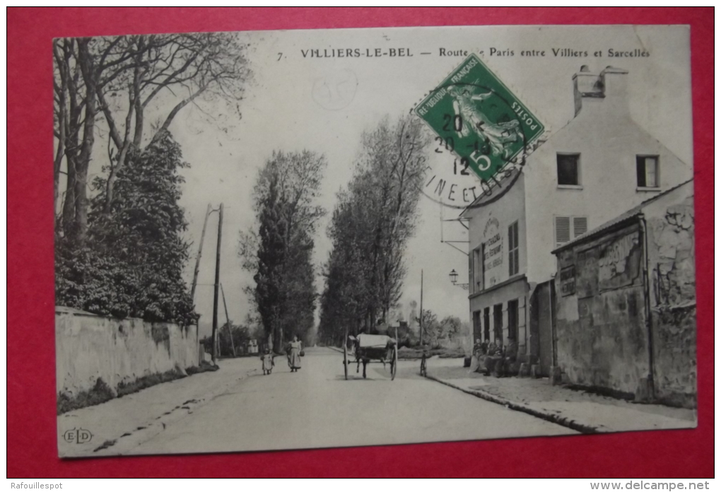 Cp Villiers Le Bel Route De Paris Entre Villiers Et Sarcelles - Villiers Le Bel