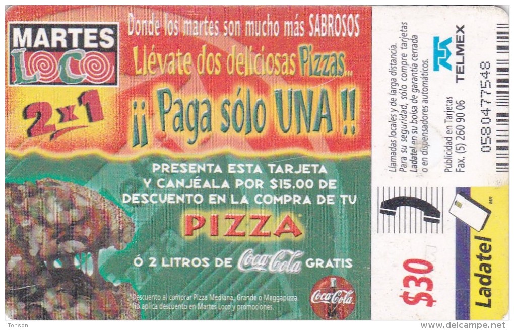 Mexico, P346, Beneditti´s Pizza, 2 Scans. - Mexico