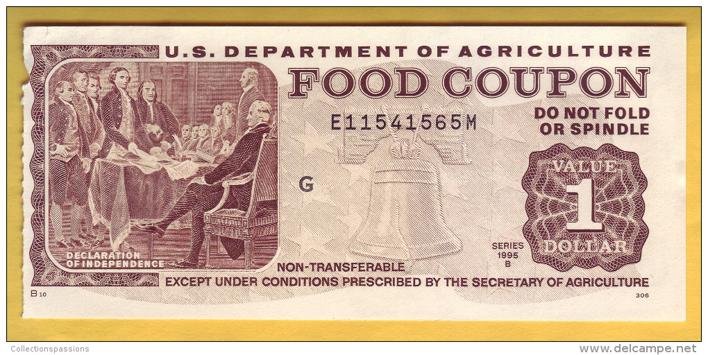USA - U.S. Department Of Agriculture. Food Coupon. Value 1 Dollar. 1995 - Autres & Non Classés