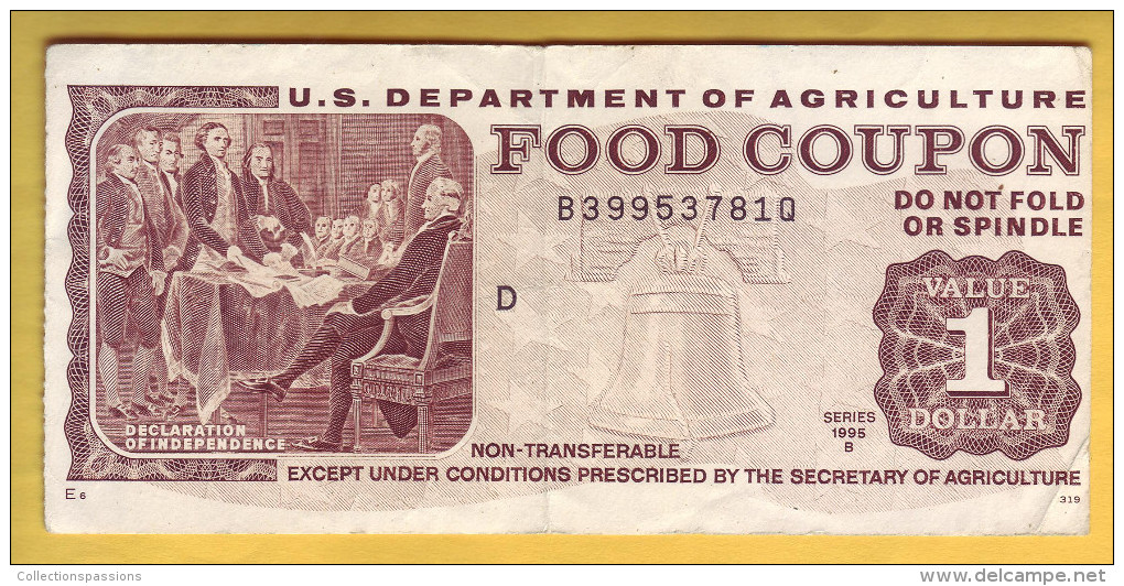 USA - U.S. Department Of Agriculture. Food Coupon. Value 1 Dollar. 1995 - Other & Unclassified