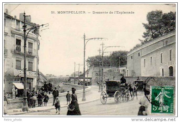 Montpellier - Descente De L'Esplanade ( Attelage ) - Montpellier