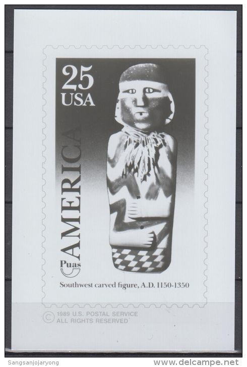 Photo Essay, USA Sc2426 Discovery Of America, 500th Anniv.  Southwest Carved Figure, Découverte De L'Amérique, Essai - Cristóbal Colón