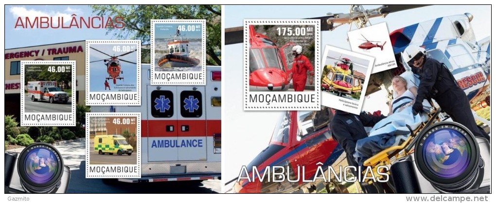 Mozambico 2014, Ambulances, Elicopthers, 4val In BF +BF - Secourisme