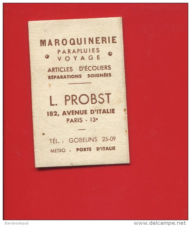 TRES JOLI MINI CALENDRIER PETIT FORMAT DE POCHE  LAPIN CAROTTES  1938 MAROQUINERIE PARAPLUIE PROBST PARIS AVENUE ITALIE - Small : 1921-40