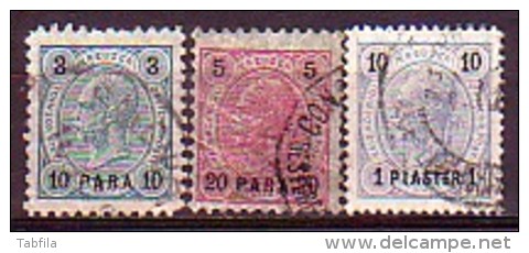 LEVANT Autrichien - 1890 - 1892  - Timbres DÁutriche De 1890 Surcharges - Yv 21,22,23 - Levant Autrichien