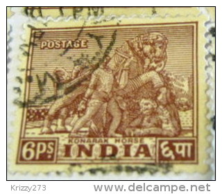 India 1949 Konarak Horse 6p - Used - Used Stamps