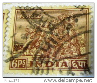 India 1949 Konarak Horse 6p - Used - Used Stamps