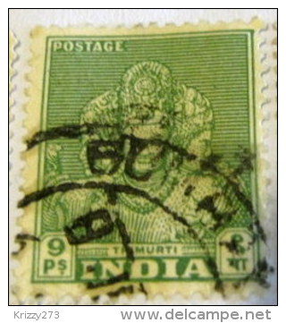 India 1949 Trimurti 9p - Used - Gebruikt