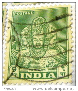 India 1949 Trimurti 9p - Used - Gebruikt