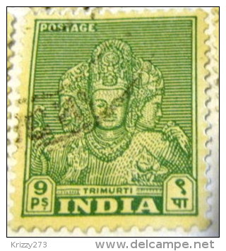 India 1949 Trimurti 9p - Used - Gebruikt