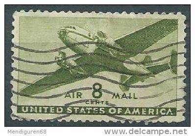 USA 1941-44 TRANSPORT PLANE AIRMAIL Olive Creen   8c USED SC C26 MI 501 SG PA27 YV A902 - 2a. 1941-1960 Oblitérés