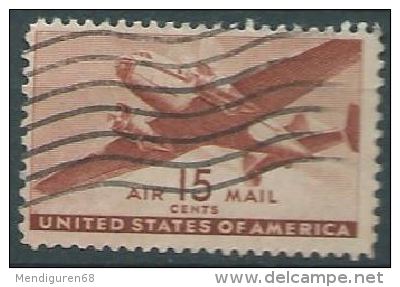 USA 1941-44 TRANSPORT PLANE AIRMAIL Brown Carmine 15c USED SC C28 MI 503 SG PA29 YV A904 - 2a. 1941-1960 Oblitérés