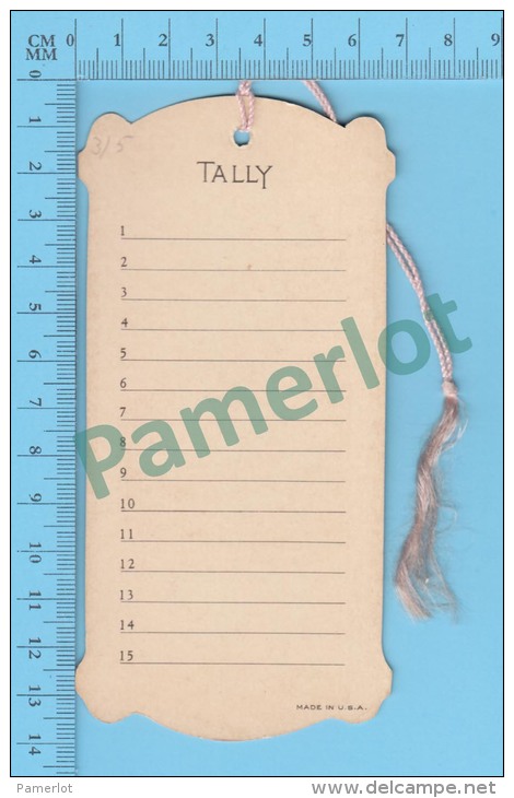 Antique Carte Jeux Bridge Tally ( Contour Doré, Pointing Card Gold Print Die Cut 1860 Dress Style ) Recto/Verso - Altri & Non Classificati