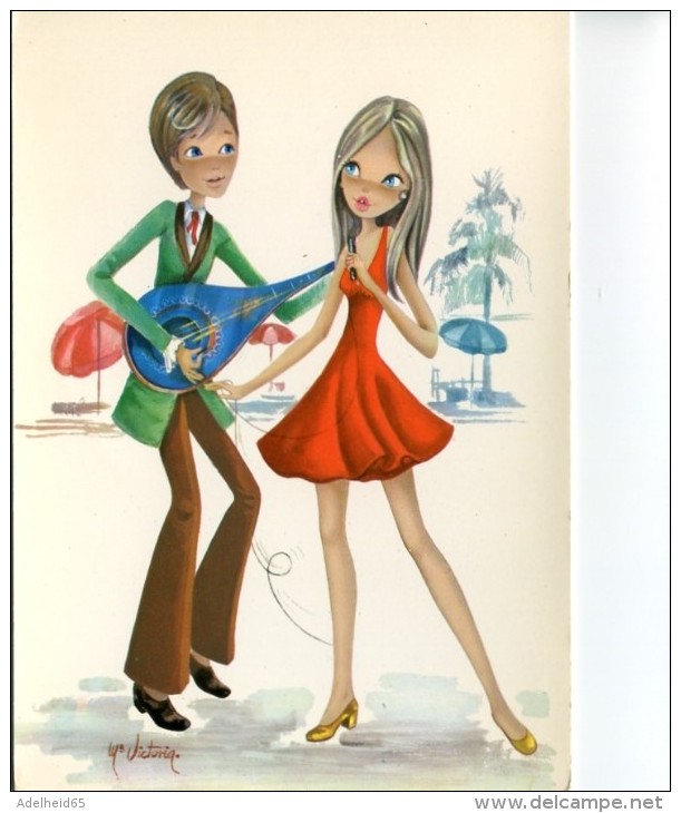 014D/ Lot 3 X  1970s Seventies Couple Illustration Mode Fashion Style - Mode