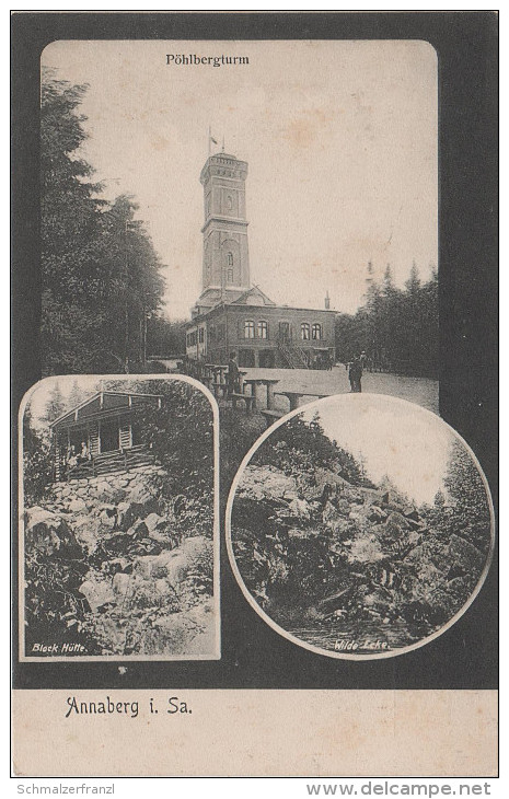 AK Erzgebirge Annaberg Buchholz Pöhlberg Turm Gasthof Baude Hütte Bei Marienberg Oberwiesenthal Wolkenstein Cranzahl - Königswalde