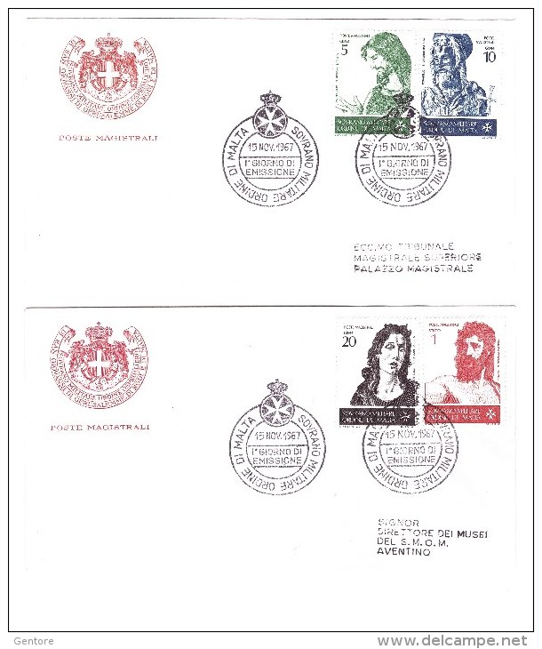 ORDER OF MALTA 1966  FDC  On 2 Envelope  San Giovanni Battista Sassone Cat.   N° 19/22  Very Fine - Malte (Ordre De)