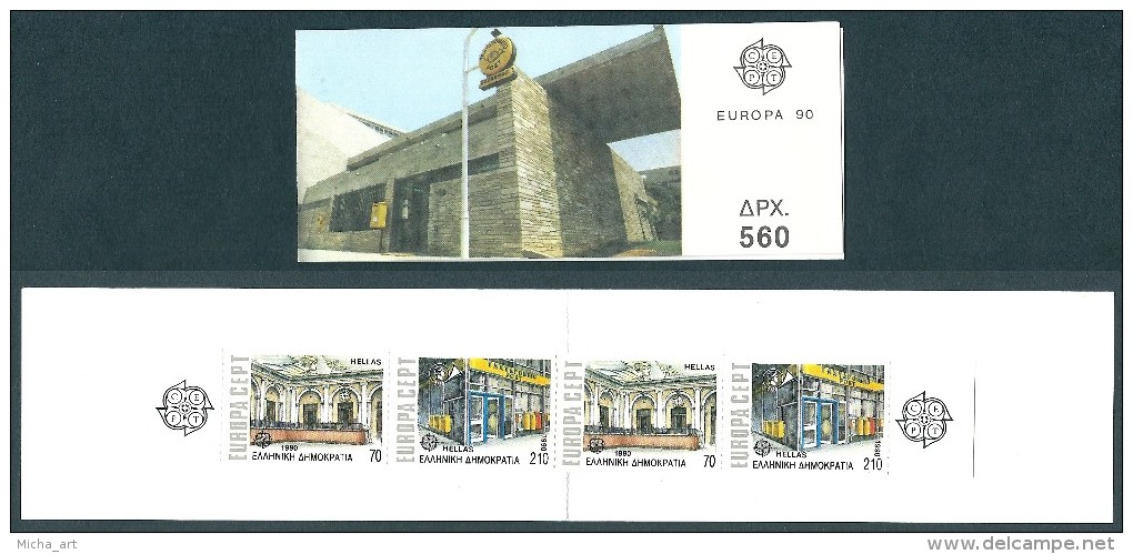 Greece 1990 Europa Booklet 2 Sets 2-side Perforation MNH - Carnets