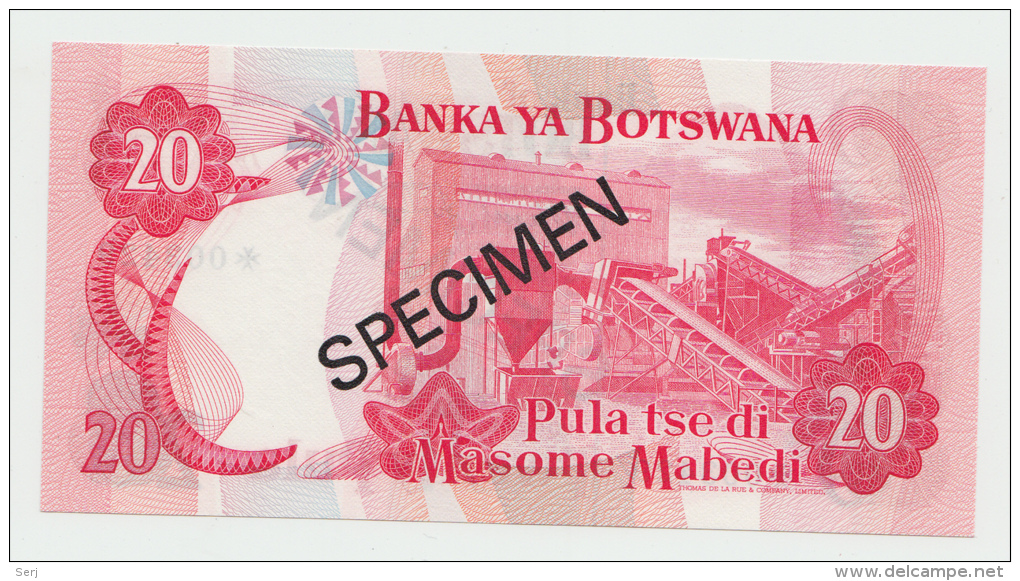 BOTSWANA 20 PULA 1979 SPECIMEN UNC NEUF - Botswana