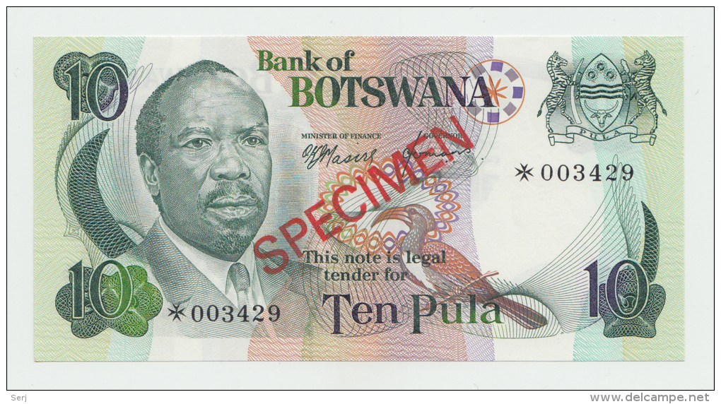 BOTSWANA 10 PULA 1976 SPECIMEN UNC NEUF - Botswana