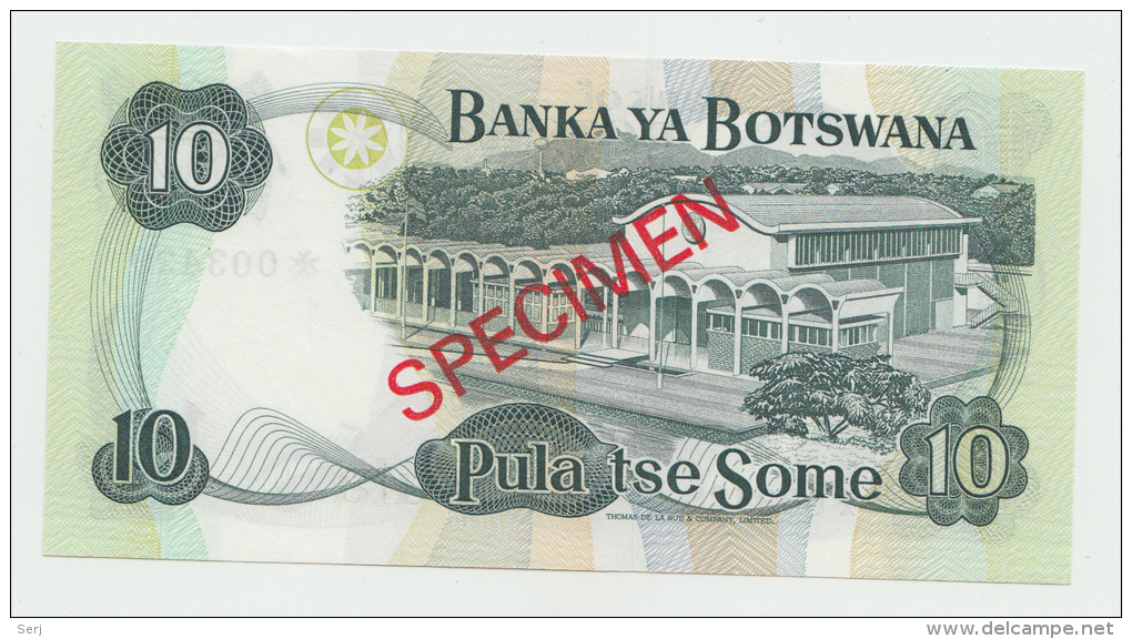 BOTSWANA 10 PULA 1976 SPECIMEN UNC NEUF - Botswana