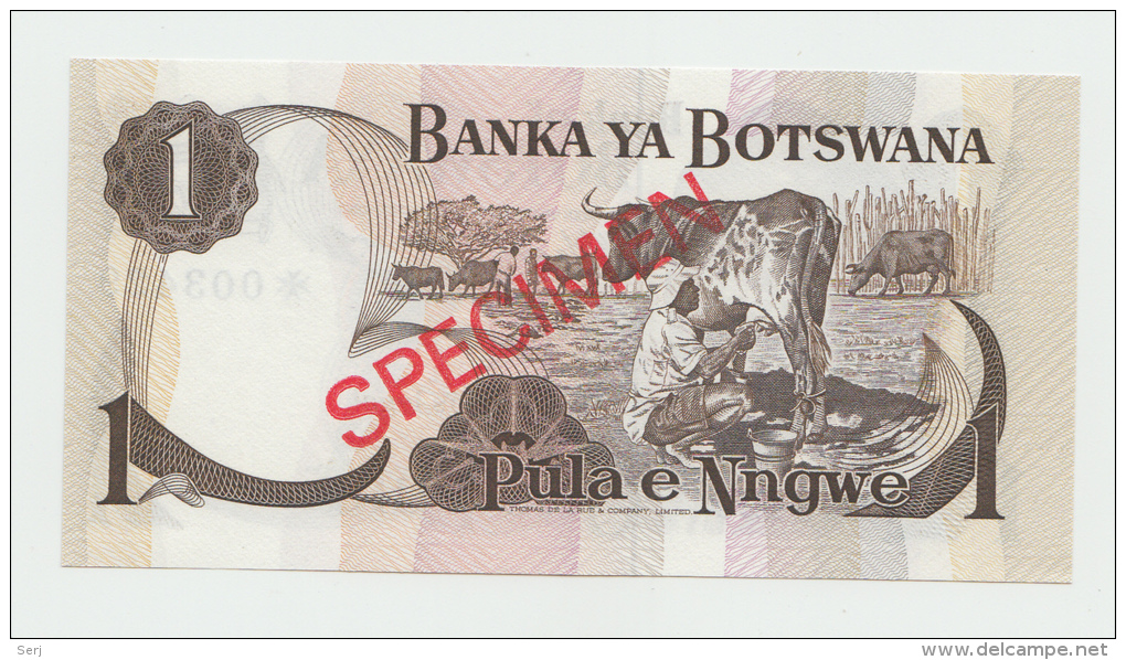 BOTSWANA 1 PULA 1976 SPECIMEN UNC NEUF - Botswana