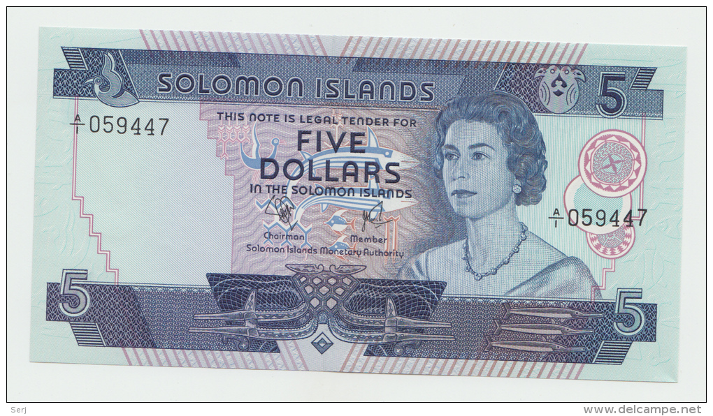 Solomon Islands 5 Dollars 1977 UNC NEUF Pick 7a - Solomon Islands