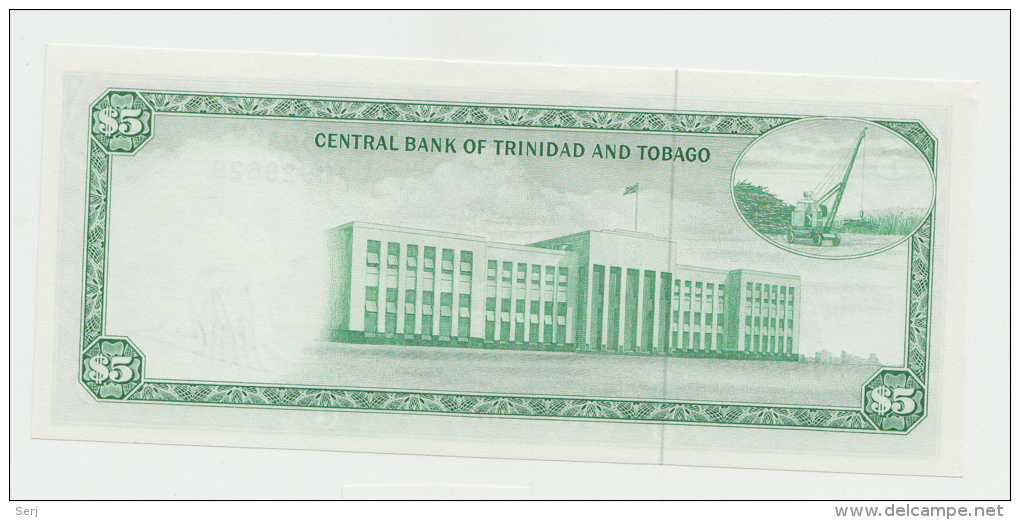 TRINIDAD &amp; TOBAGO 5 DOLLARS 1964 (1977) AUNC+ Pick 31a - Trinité & Tobago