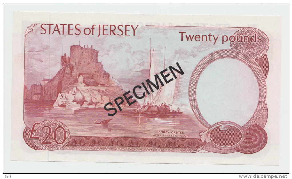 JERSEY 20 POUNDS ND 1976 - 1988 SPECIMEN UNC NEUF Pick 14s (SIGN 2) - Jersey