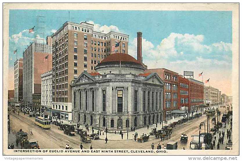 235121-Ohio, Cleveland, Intersection Of Euclid Avenue & East Ninth Street, Business District, Braun Post Card No 108 - Cleveland