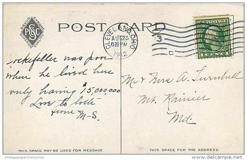 235123-Ohio, Cleveland, Forest Hill, John D Rockefeller Residence, Souvenir Post Card Co 24251 - Cleveland