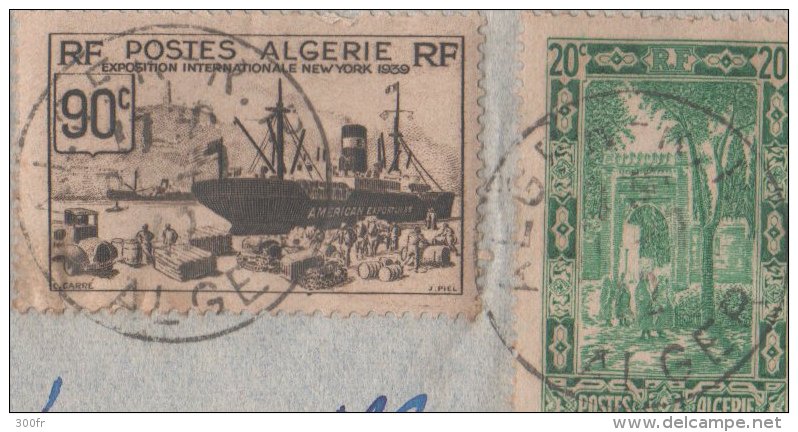 Alger Algerie  LETTRE Timbresv 90 Et 20 Centimes CACHET ALGER R.P. ALGERIE Destination Marseille - Brieven En Documenten