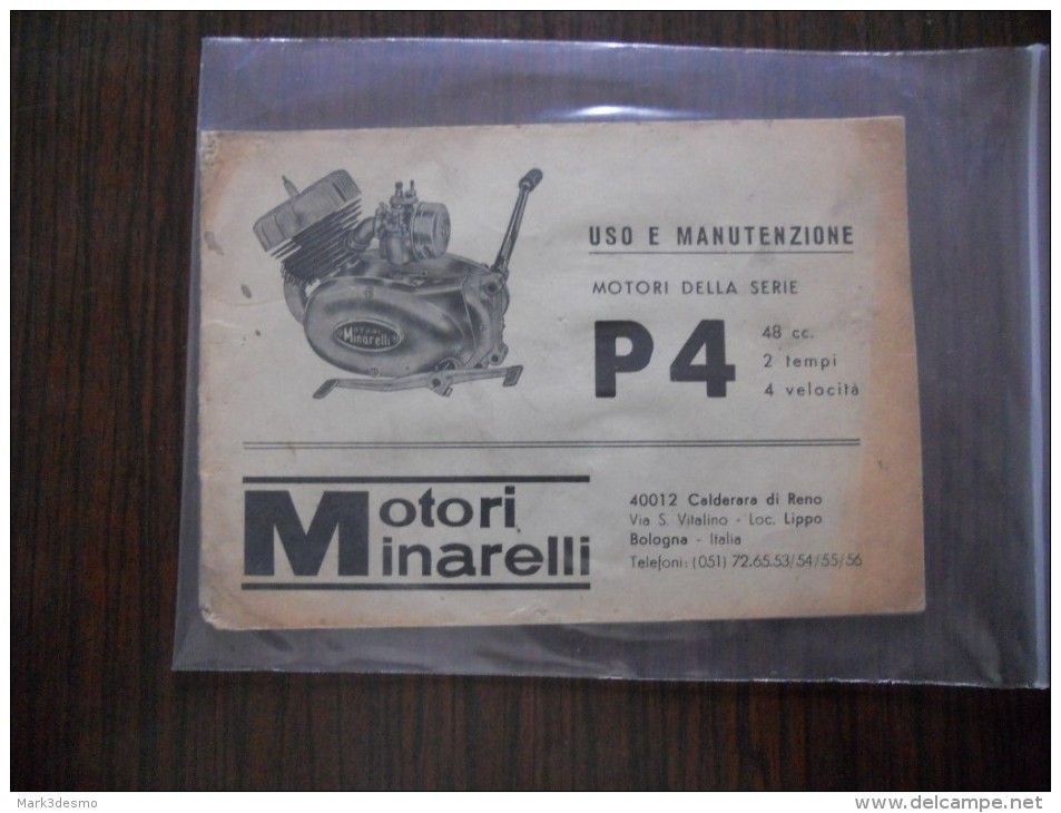 Minarelli Motore  50 P4 1971 Manuale Uso Originale Factory Original Owner's Manual Manuel D'entretien - Engines